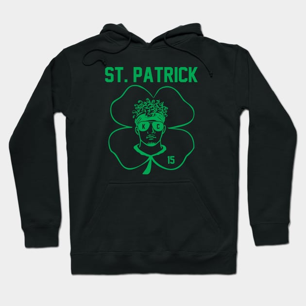 St. Patrick Mahomes (green design) Hoodie by Cringe-Designs